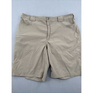 Duluth Trading Co Nylon Flex Waist Shorts Mens 2XL Beige Khaki 11" Inseam Casual